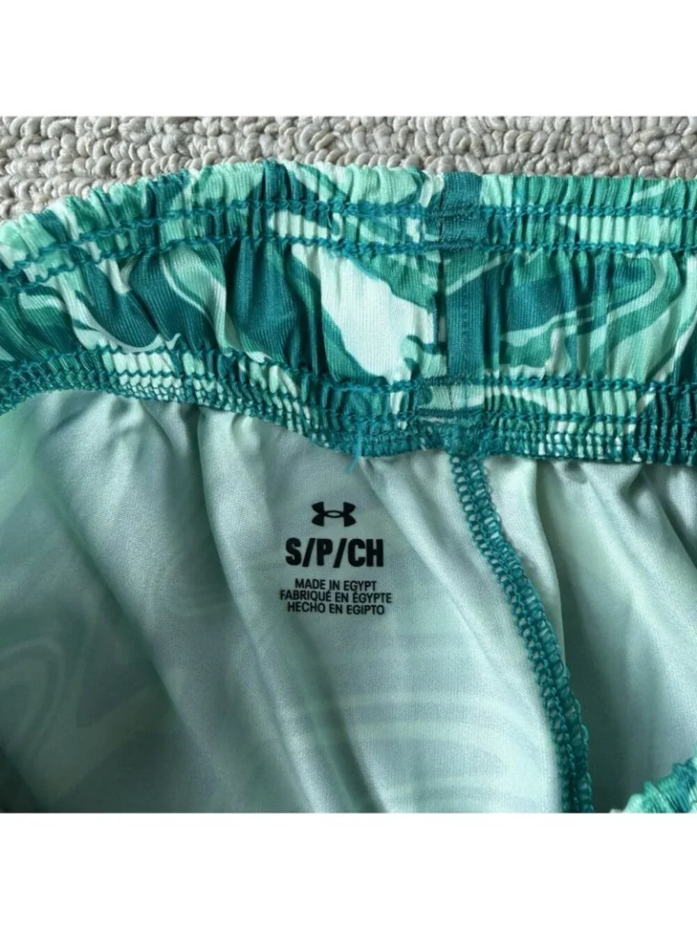 Under Armour UA Train Stretch 2.0 Marble Print Shorts Green Men's Size Small